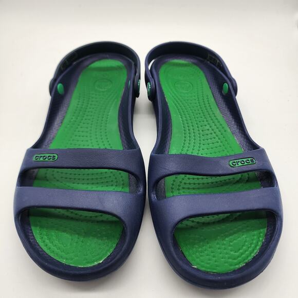 Crocs Sexi Strappy Sandal Navy Green Women’s W10 Lightweight Water Shoe - Picture 2 of 8